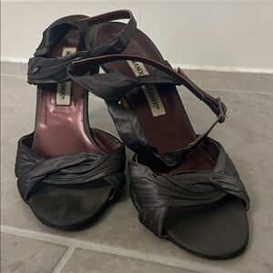 Manolo Blahnik purple strappy heels